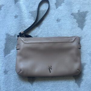 Vera Wang Tan Leather Wristlet